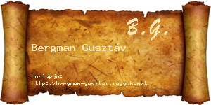 Bergman Gusztáv névjegykártya